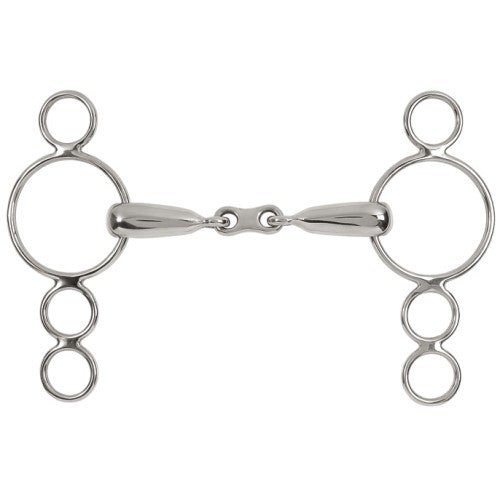 Dutch Gag Snaffle w/Four Rings & Hollow Mouth w/French Link