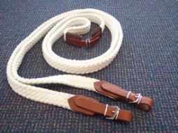 Red Centre Cotton Reins with Stainless Steel Fittings