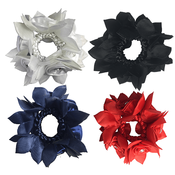 Hamag Rose Hair Scrunchie with Crystals