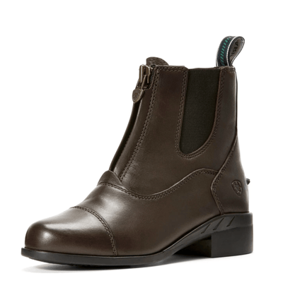 Image of a single brown Ariat Kids's Devon IV Zip Paddock Boot. Available from Saddleworld Dural.