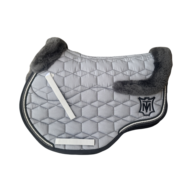 Mattes Eurofit Sheepskin Jump Saddlecloth - Grey / Grapite  Sheepskin
