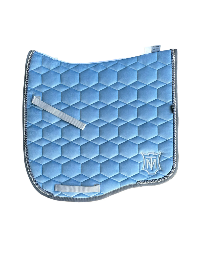 Mattes Eurofit Quilt Dressage Saddlecloth - Water Blue Velvet