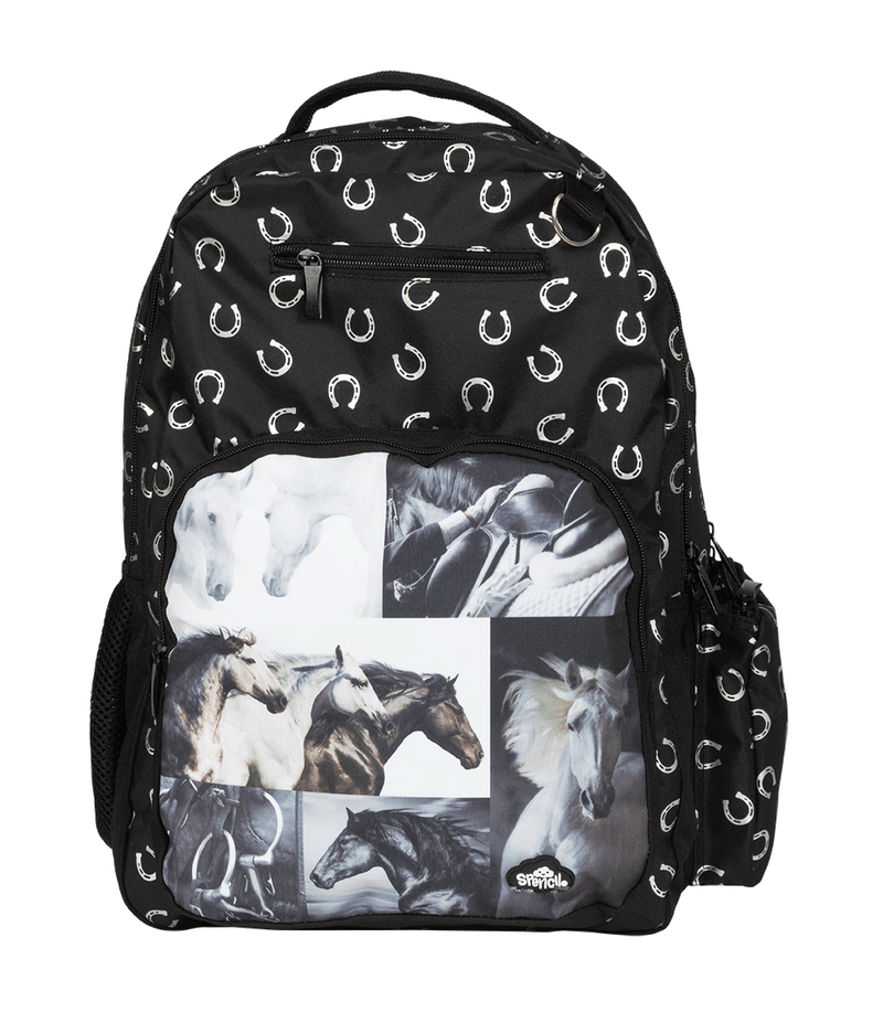 Spencil Black & White Horses Big Backpack