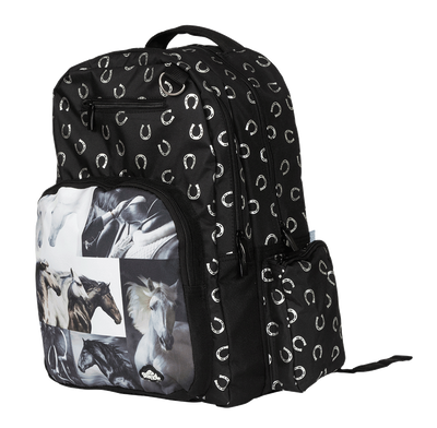 Spencil Black & White Horses Big Backpack