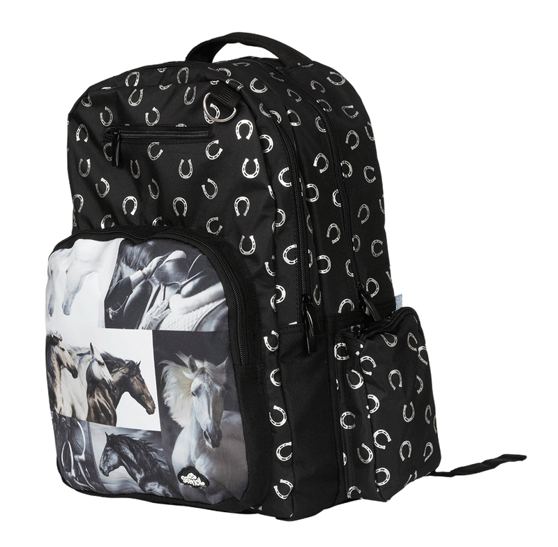 Spencil Black & White Horses Big Backpack