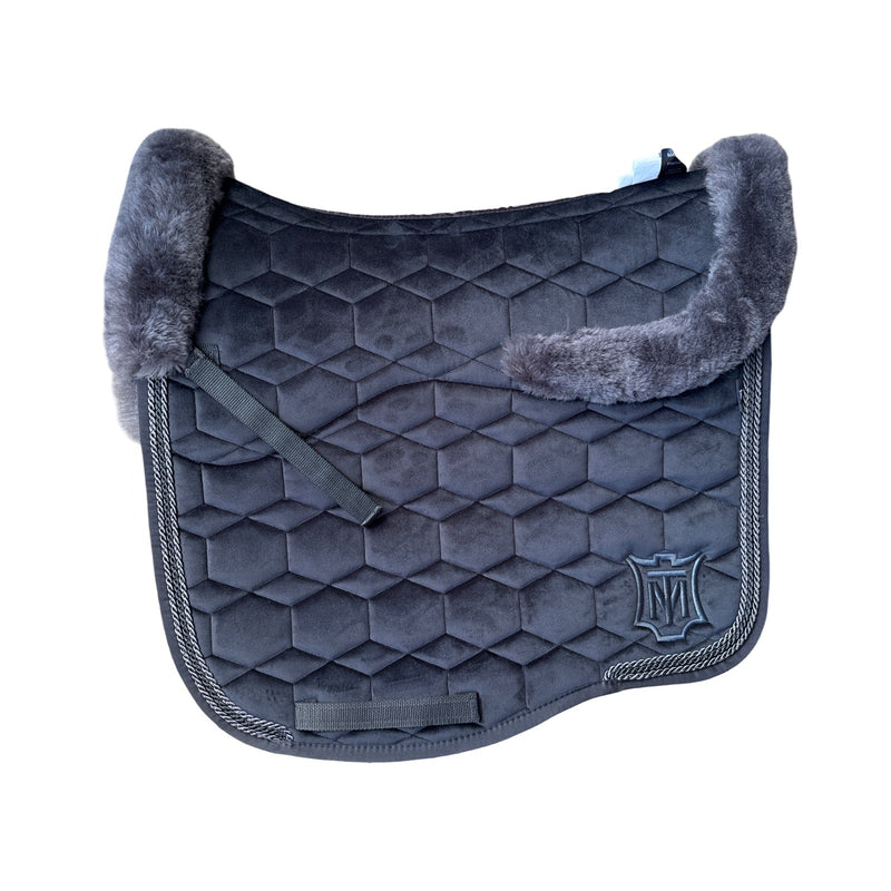 Mattes Eurofit Sheepskin Dressage Saddlecloth - Black / Graphite Sheepskin