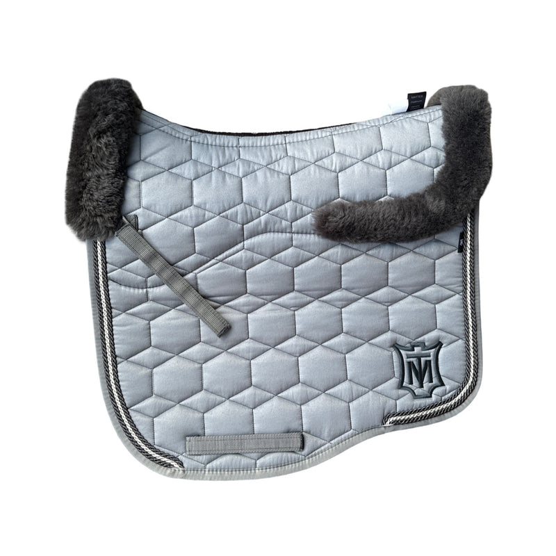 Mattes Eurofit Quilt Dressage Saddlecloth - Grey / Graphite Sheepskin