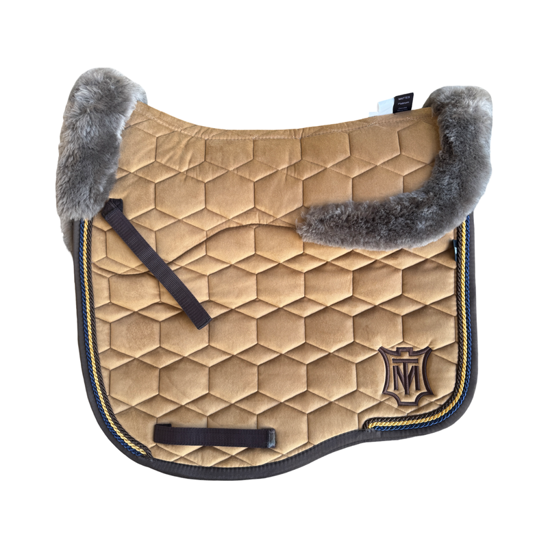 Mattes Eurofit Sheepskin Dressage Large Saddlecloth - Sand / Taupe Sheepskin