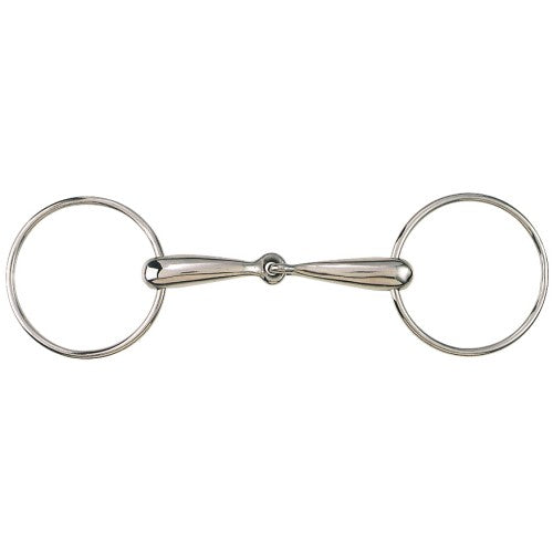 Thick Hollow Loose Ring Snaffle Bit w/90mm Rings