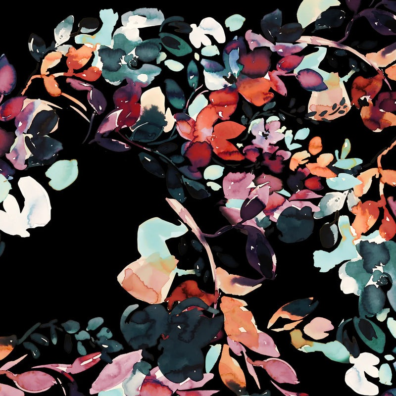 Kastel Black Watercolour Floral Long Sleeve Shirt