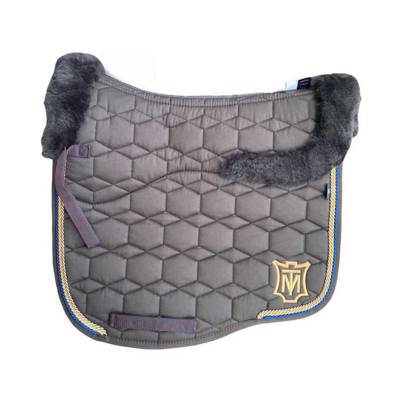 Mattes Eurofit Sheepskin Dressage Saddlecloth - Brown / Brown Sheepskin