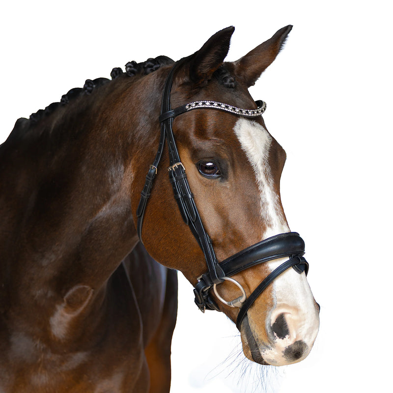 Flexible Fit Premium Black Snaffle Bridle &