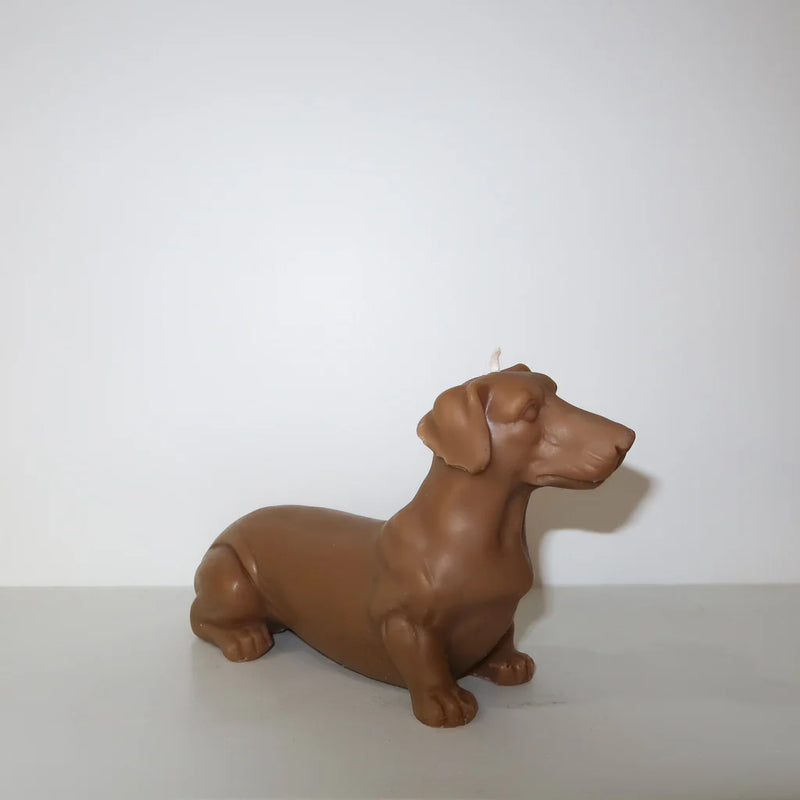 Love Ally Dachshund Brown Candle