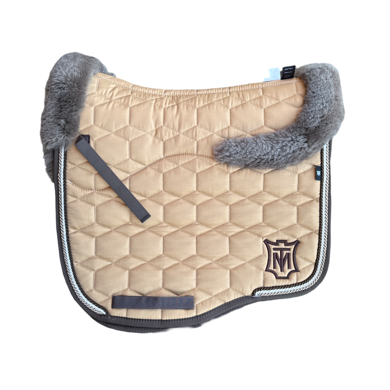 Mattes Eurofit Sheepskin Dressage Large Saddlecloth - Sand / Taupe Sheepskin