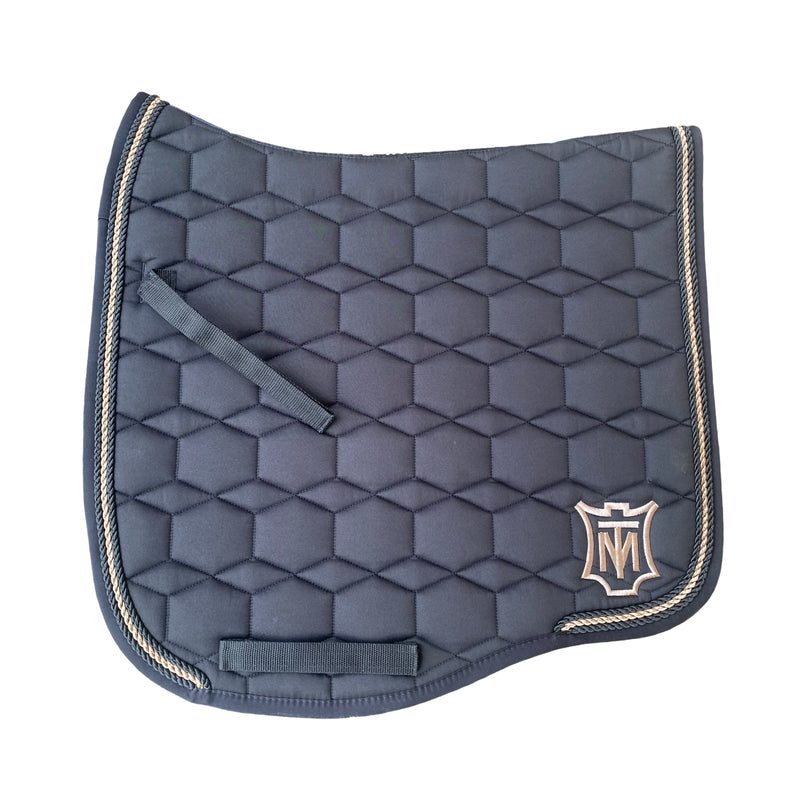 Mattes Eurofit Quilt Dressage Saddlecloth - Black with Pigeon