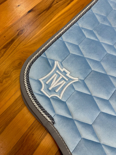 Mattes Eurofit Quilt Dressage Saddlecloth - Water Blue Velvet