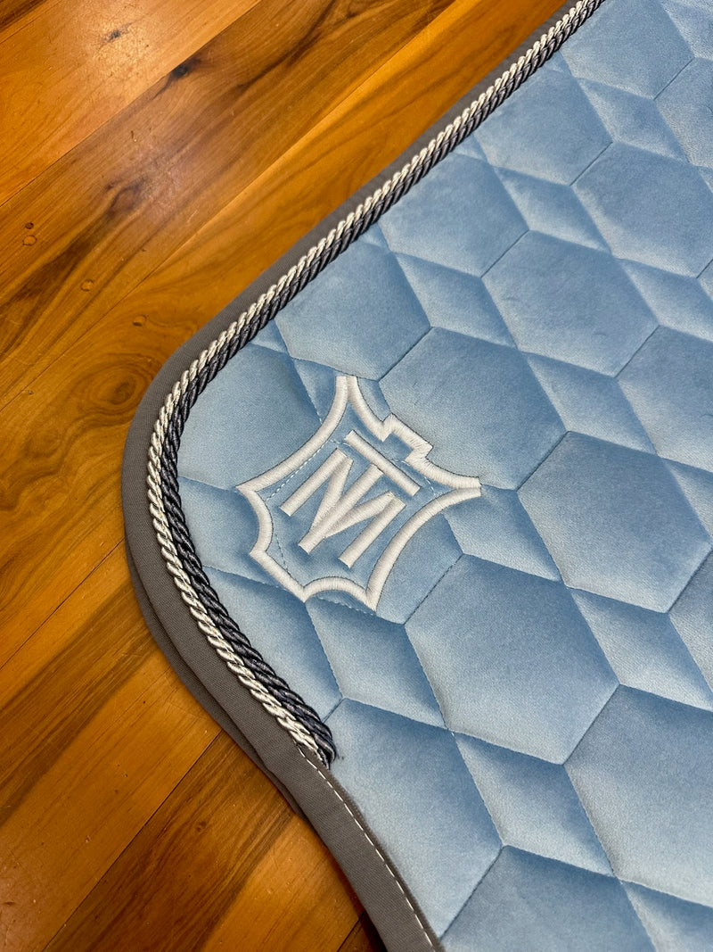 Mattes Eurofit Quilt Dressage Saddlecloth - Water Blue Velvet