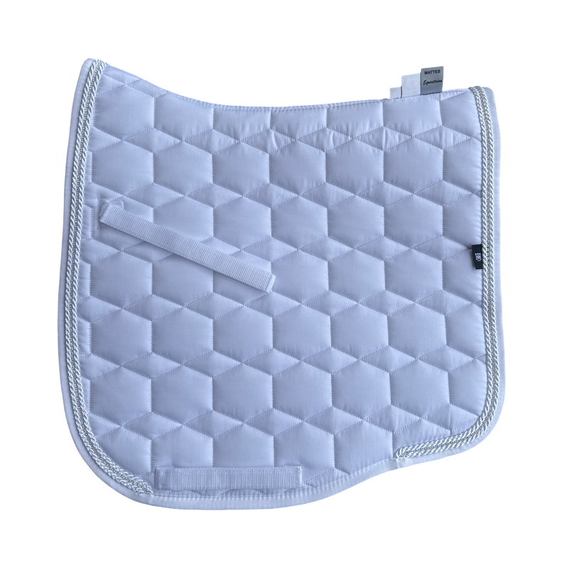 Mattes Eurofit Quilt Dressage Saddlecloth - White Crystal