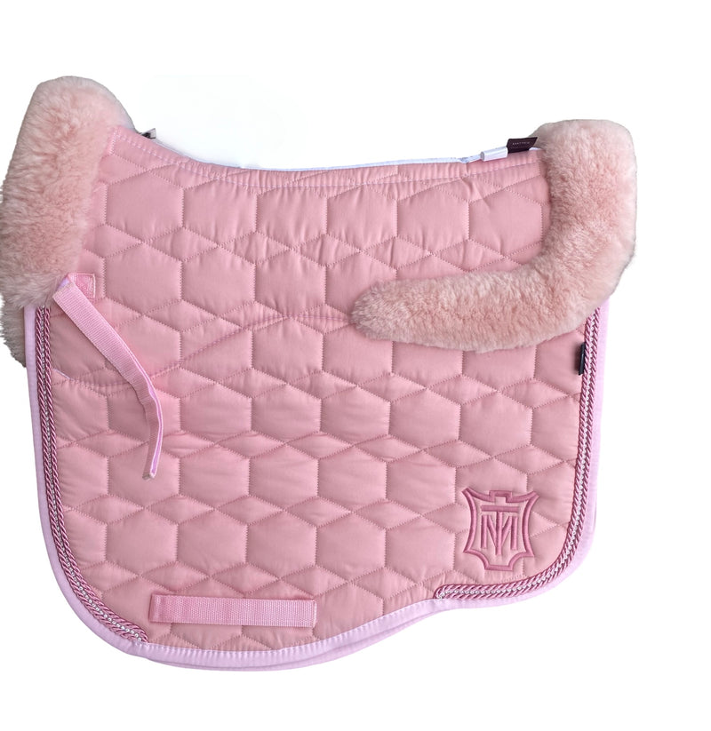 Mattes Eurofit Sheepskin Dressage Saddlecloth - Blush / Rose Sheepskin