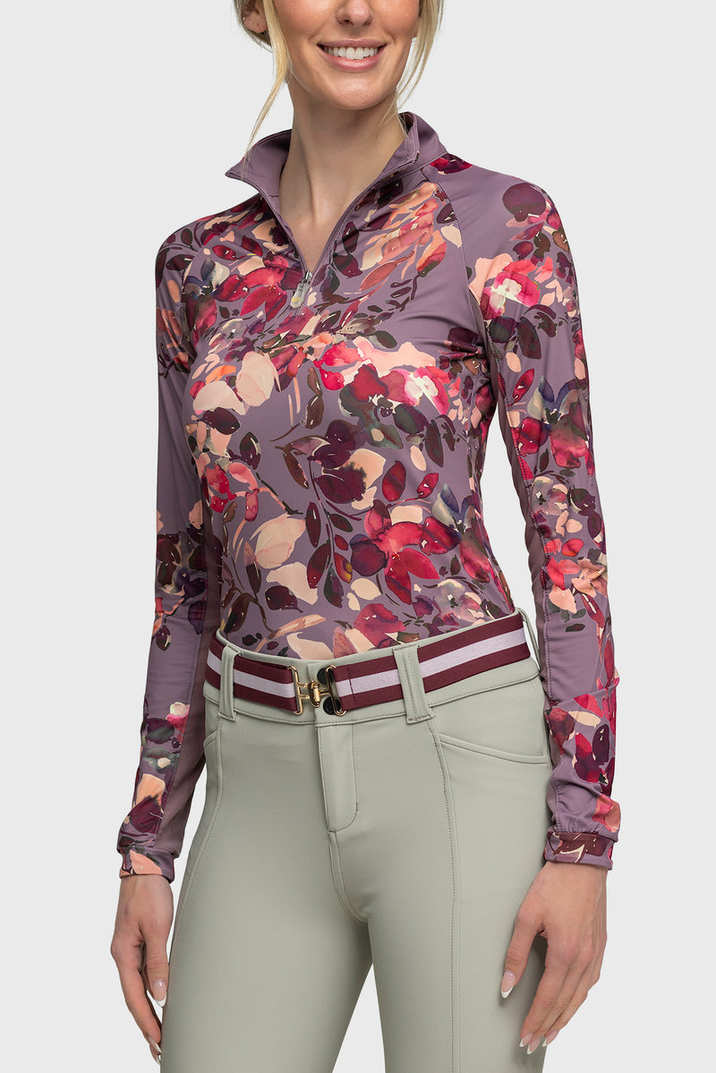 Kastel Mauve Watercolour Floral Long Sleeve Shirt