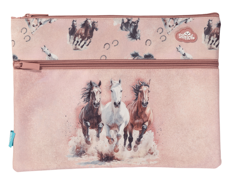 Spencil Wild Horses A4 Twin Zip Pencil Case