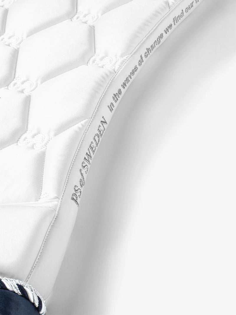 PS of Sweden Dressage Saddle Pad Signature White w/ Navy trim