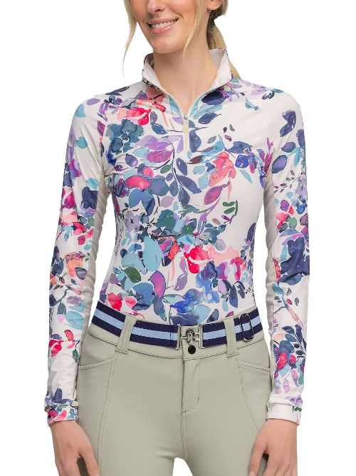 Kastel Amethyst Watercolour Floral Long Sleeve Shirt