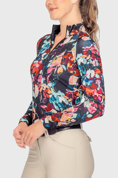 Kastel Black Watercolour Floral Long Sleeve Shirt