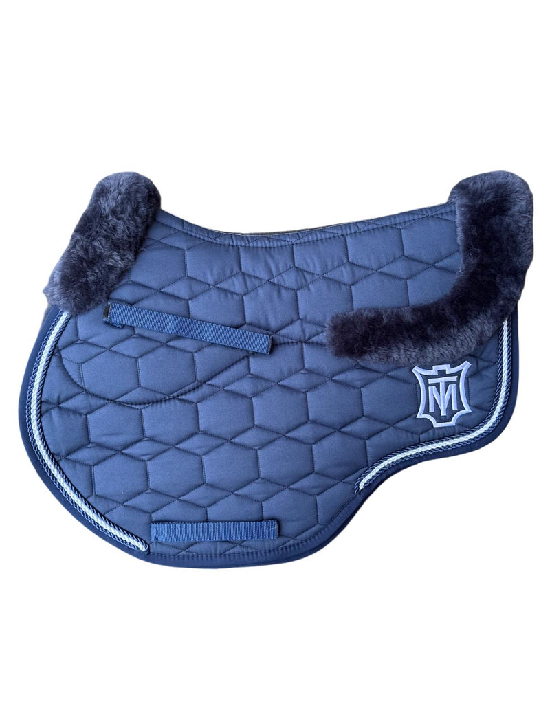 Mattes Eurofit Sheepskin Jump Saddlecloth - Navy / Navy Sheepskin