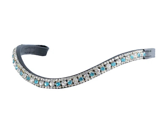 Flexible Fit Turquoise & Clear Thin Crystal Wave