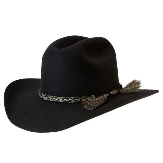 Akubra Rough Rider hat in black: Timeless style in Australian wool with a classic leather band