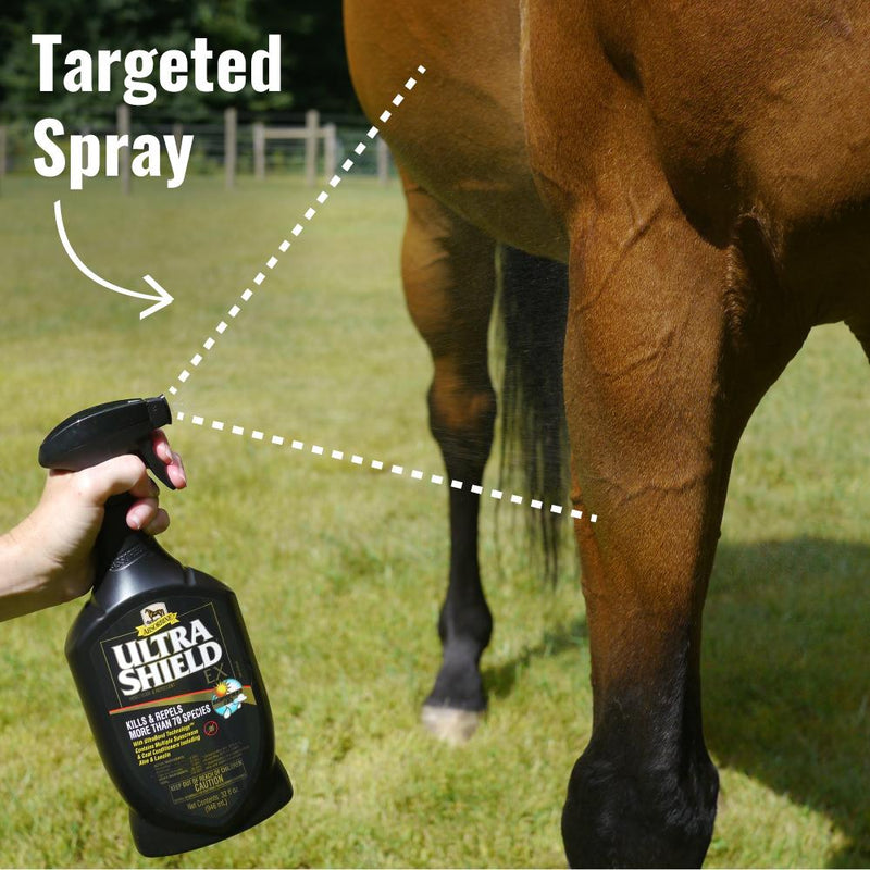 UltraShield EX: Proven fly control for horses, dogs, and premises. Kills/repeals 70+ species. Ready to use.
