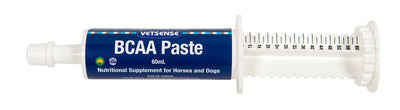 Image of Vetsense 60mL BCAA Paste (nutritional supplement for horses and dogs). Available to purchase online from Saddleworld Dural.