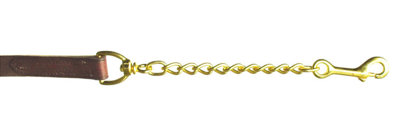 Leather Lead with Brass Chain - Extra Long