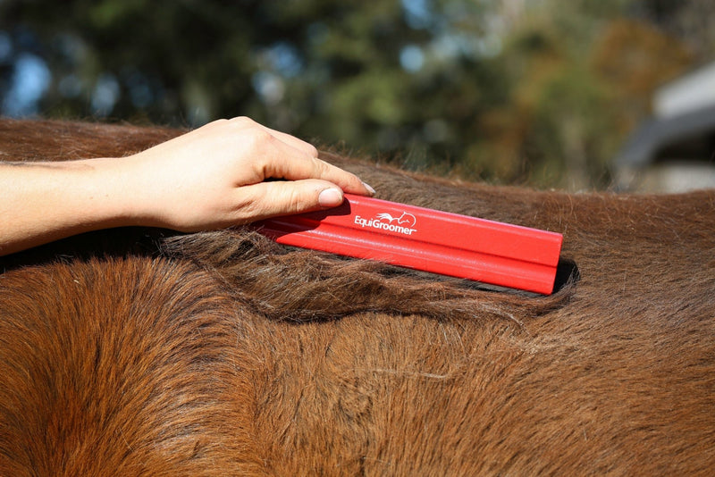 Equigroomer really easy to use shedding tool removing dead loose hair dust and dirt from your horse or pet leaving the coat smooth and shiny