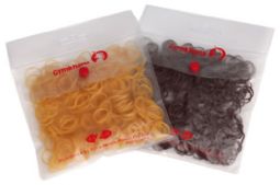 Image of a bag of Gymkhana Rubber horse braiding bands. Available to purchase from Saddleworld Dural.