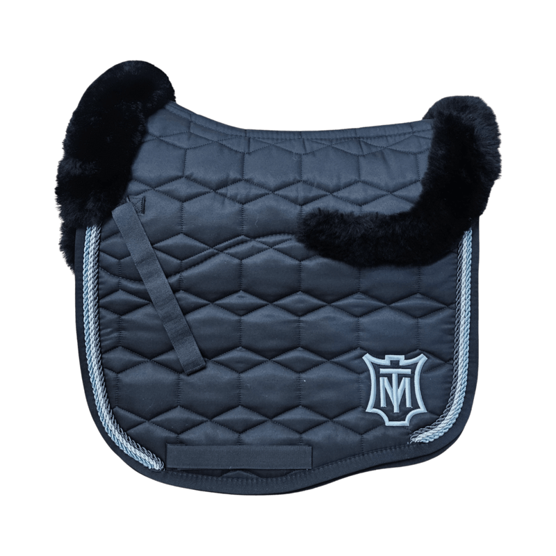 Mattes Eurofit Sheepskin Dressage Saddlecloth - Black / Black Sheepskin